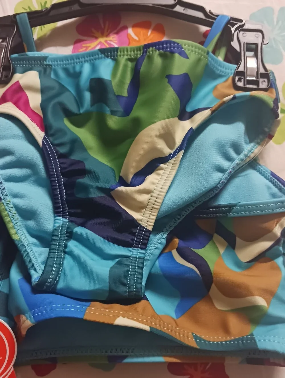 Girls Blue & Green Ruffle Swim Wear 2 Piece Nwt Size 3 And One Size 4